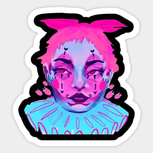 Strawberry clown core Sticker